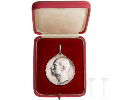 Bürgermeistermedaille der Gemeinde Albig Silber, 2. Modell ab 1906, vs. mit Portrait des Großherzogs Ernst Ludwig und rs. Gra