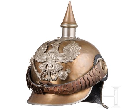 Helm M 1889 für Mannschaften im Kürassier-Regiment "Kaiser Nikolaus I. von Russland" (Brandenburgisches) Nr. 6 Tombakglocke (
