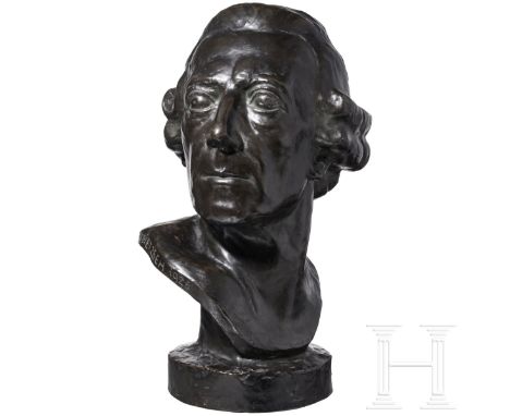 Heinrich Dietzsch (1882 - 1956) - lebensgroße Bronzebüste Friedrichs des Großen, datiert 1926 Bronze mit schöner, dunkler Pat