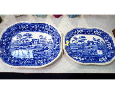 Two Spode meat plates 