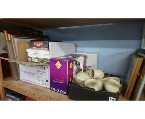 Shelf of assorted including Denby etc.