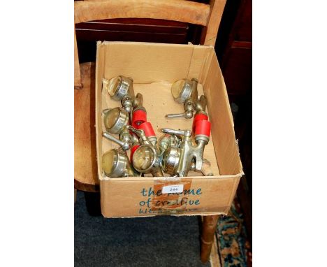 A collection of seven vintage 'optic pearl' bar optic measures, by Gaskell & Chambers