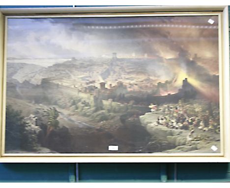 After David Roberts The Siege and Destruction of Jerusalem by the Romans under the Command of Titus colour lithograph, 68 x 1