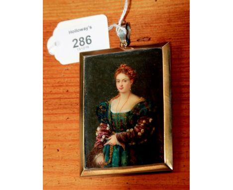 A. Corsi Lalli (Italian, 1849-1937), after Titian A miniature portrait of 'La Bella', after the original in the Palazzo Pitti