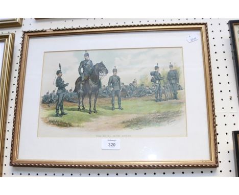 After R. Simkin,  Five early 20th century coloured lithographs from the Military Types series, including Oxfordshire Light In