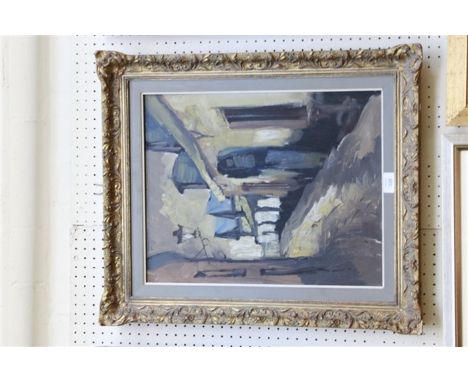 Early 20th century, Continental School Street scene with a lantern, oil on canvas together withy an indistinctly signed oil o