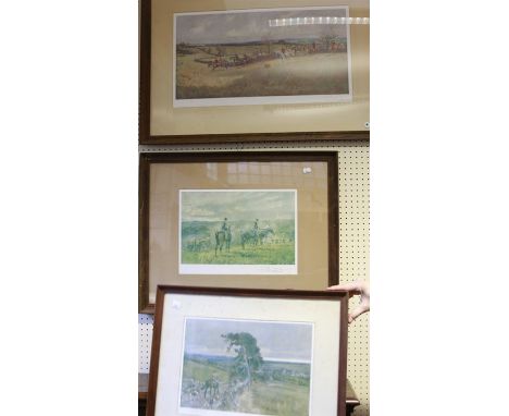 After Lionel Edwards, a 1930s hunting print of The Quorn, published by The Sporting Gallery, together with two others, each p