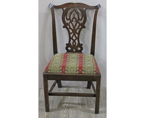 A Georgian Chippendale style mahogany chair, height 97cm.