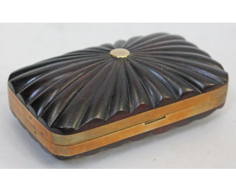 A large Georgian brass mounted rosewood snuff box, length 12.5cm.