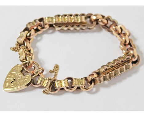 A Victorian yellow metal chain link bracelet with later hallmarked 9ct gold clasp, length approx. 18cm, gross wt. 23.9g.