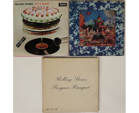 THE ROLLING STONES - Ace pack of 3 x original UK LPs. Titles are Beggars Banquet (red label mono unboxed LK 4955 4A/3A - VG+ 