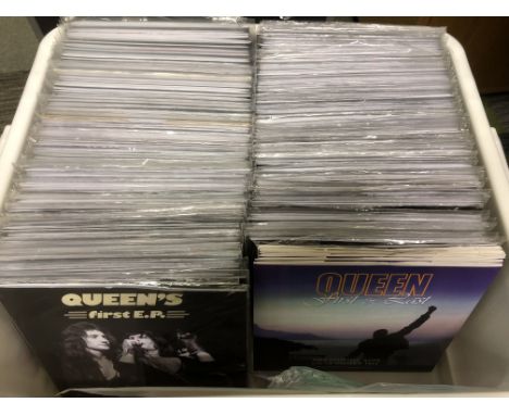 QUEEN VINYL - box of over 200 Queen and Queen solo artist released 7" singles with alternative picture sleeve designs. Made b