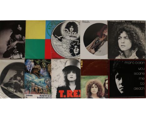 MARC BOLAN / T-REX - 38x singles, LPs, private pressings and rarities, almost comprehensively covering the career of M. Bolan