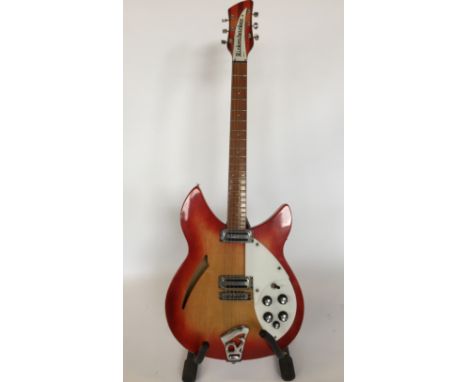 RICKENBACKER 330 FIREGLO 1967 - classic Rickenbacker with semi-hollowbody with 25 3/4-inch scale length, dot inlays, five con