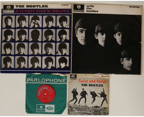 THE BEATLES - Lovely selection of 1 x 7", 1 x EP and 2 x LPs. Titles are Love Me Do (original red Parlophone 45-R 4949, 'Reco