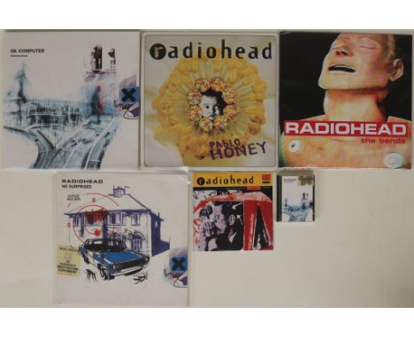 RADIOHEAD - Impeccable collection of 3 x LPs, 1 x 12", 1 x Minidisc and 1 x 7" EP - all original UK releases and now ever so 