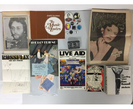 ASSORTED MUSIC MEMORABILIA - Brilliant pack of assorted memorabilia to include: NME playing cards, badges (Costello, Bowie an