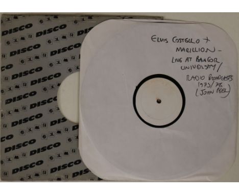 ELVIS COSTELLO/MARILLION - BANGOR UNIVERSITY/RADIO BROADCASTS - Very unusual and seldom seen white label featuring performanc