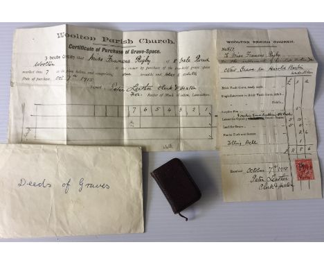 ELEANOR RIGBY GRAVE DEEDS, RECEIPT AND MINIATURE BIBLE - incredible piece of history that will be forever linked to The Beatl