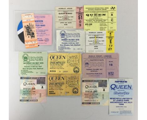 QUEEN - VIP PASSES - Bundle of laminated VIP/CREW/AAA passes from shows. To include Summer Tour 1977, The Magic Tour 86, Otta