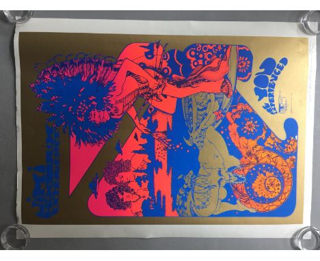 JIMI HENDRIX HAPSHASH POSTER SIGNED - This a beautiful print of the famous 60s artwork by Hapshash and the Coloured Coat (Mic