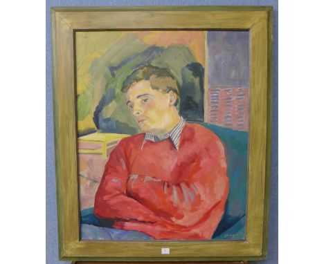 Sue Campion, portrait of a gentleman, oil on canvas, framed