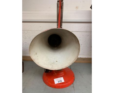 RED PAINTED ANGLE POISED LAMP