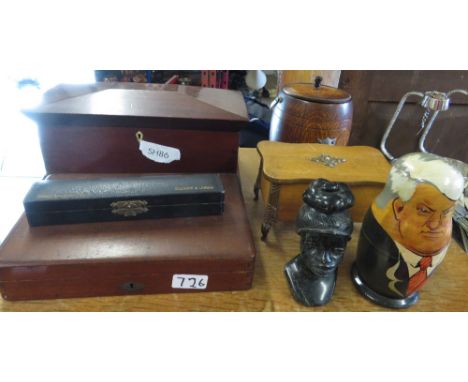 VIEWING/COLLECTION FOR THIS LOT IS AT ACCESS HOUSE, 157 THE BUTTS, FROME, BA11 4AQ VICTORIAN MAHOGANY TEA CADDY, OAK BISCUIT 