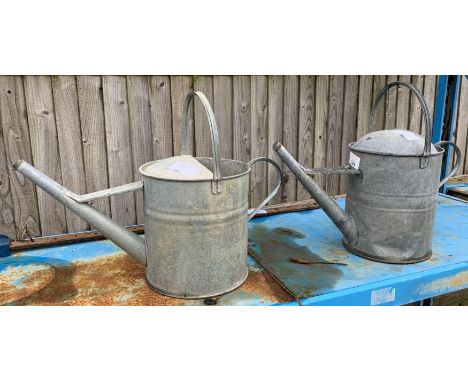 2 GALVANISED WATERING CANS &amp; SASH CLAMP