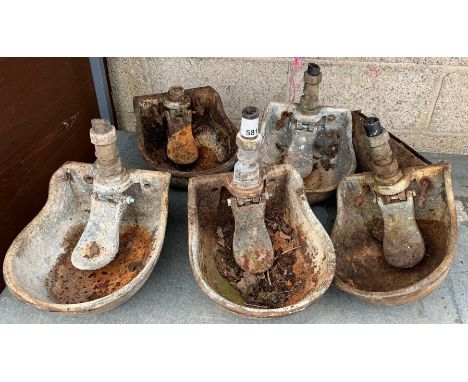 5 VINTAGE CATTLE DRINKING VESSELS &amp; DOOR LOCKING MECHANISM