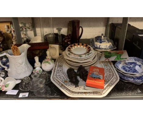 MODERN SPODE TUREEN &amp; DISHES, VARIOUS CERAMICS, GLASS &amp; OTHER ITEMS