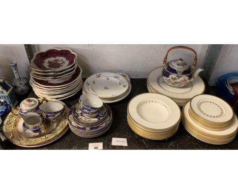 SMALL QUANTITY OF SPODE'S IMPERIAL DISHES, PART ROYAL WORCESTER 'SUMMER MORNING' DINNER SERVICE, PART EGG SHELL TEA SERVICE &