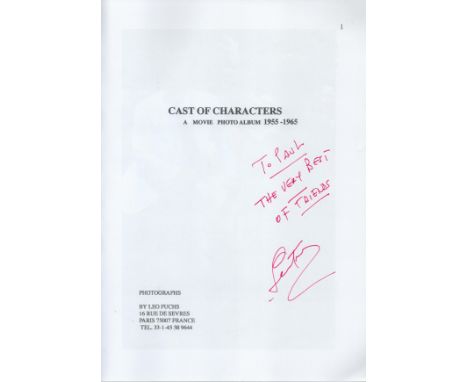 Cast of Characters Movies 1955-1965, Picture Album by Leo Fuchs, Signed first edition softback book. Charity book auction. We