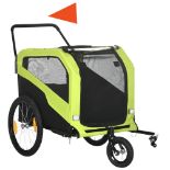 PawHut Dog Bike Trailer, 2 in 1 Dog Stroller for Large Dogs with Hitch, Quick-release 20" Wheels,