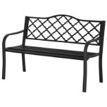 Outsunny 2-Seater Garden Bench Antique Loveseat for Yard, Lawn, Porch, Patio, Steel RRP £89.99-