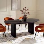 Maru Oval 6-8 Seater Extending Oak Pedestal Dining Table, Black RRP £549.99-ER31 Our Maru dining