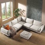 Obriel Oatmeal Fabric Grande Corner Sofa RRP £1,299.99-ER31 With a modern and inviting look, our
