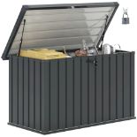 Outsunny 400L Galvanised Steel Garden Storage Box RRP £149.99-ER41 A roomy garden storage box,