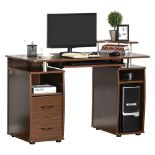 HOMCOM Computer Desk Office PC Table Workstation with Keyboard Tray, CPU Shelf, Drawers, Sliding