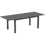 Outsunny Aluminium Extending Garden Table with Slatted Top for 6-8 Person, 160/220 x 90 x 73 cm,