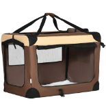 PawHut 81cm Foldable Pet Carrier, with Cushion, for Medium Dogs and Cats - Brown RRP £49.99-ER41
