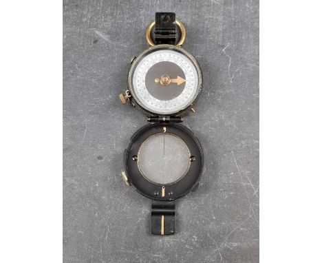 A WWII British Verners Pattern 1XB officer's military compass, by F Barker &amp; Son London,&nbsp;dated 1937 with broad arrow