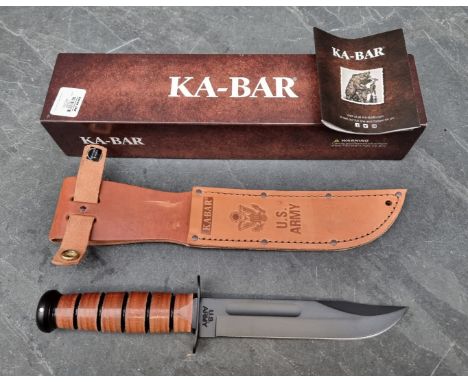 A Ka-Bar '1220' US Army knife and sheath,&nbsp;having 18cm blade, boxed.