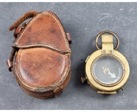 A WWI British Verners Pattern VIII officer's military compass, by French Ltd,&nbsp;dated 1918 with broad arrow mark, in leath
