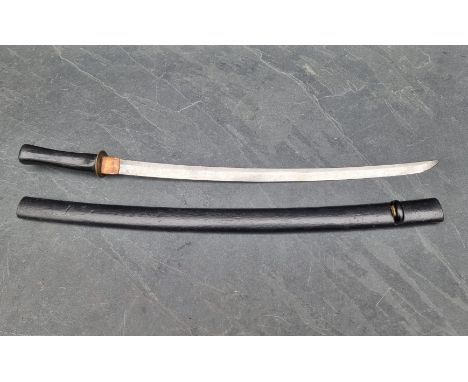 A Japanese sword and scabbard, having 55cm blade.