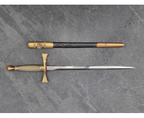 A vintage Masonic ceremonial dagger, by Pobjoy, having 16.5cm blade.