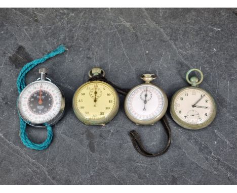 A British military nickel plated stem wind pocket watch, 6E/50 with broad arrow mark; together with an Air Ministry nickel pl