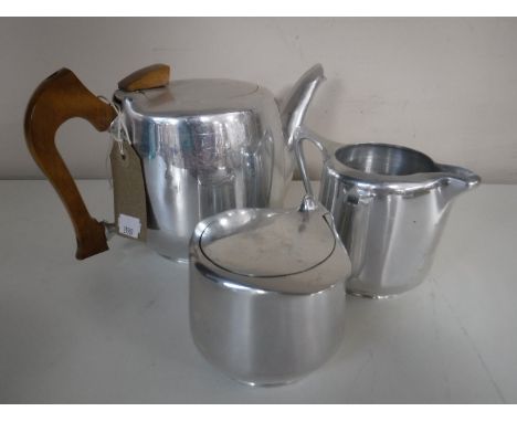 A three piece Picquot ware tea service