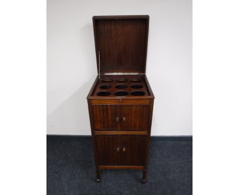 A mahogany gramophone cabinet