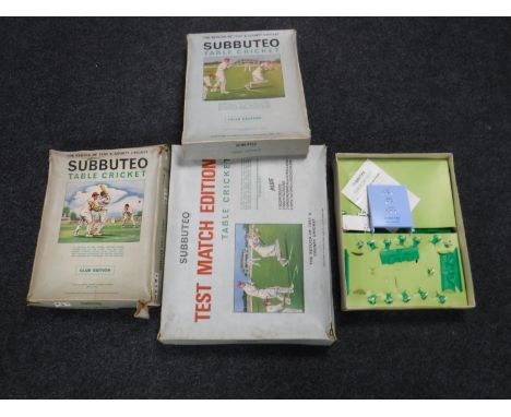 Three boxed vintage Subbuteo table cricket games